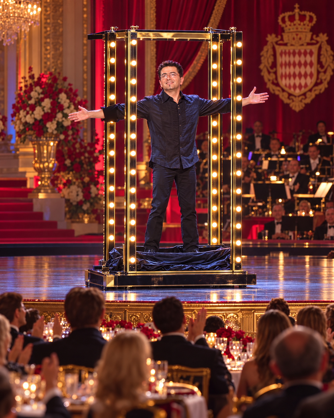 Pierre Ruby sur scène lors d’un gala royal